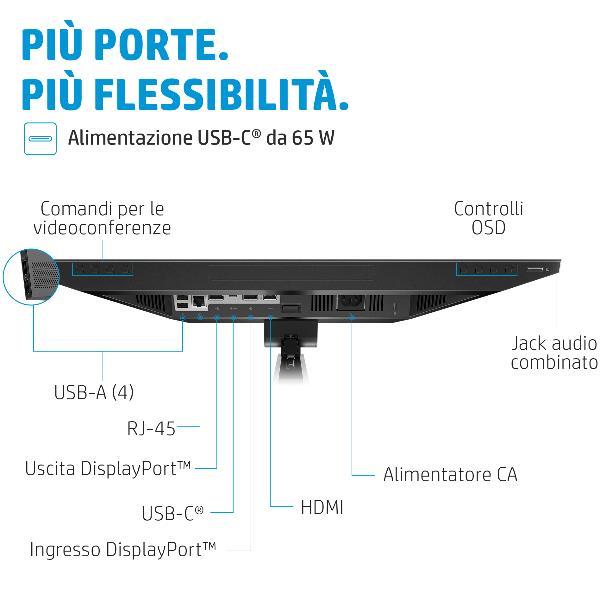 HP MONITOR 23,8 LED IPS 16:9 FHD 5MS 300 CDM, PIVOT, WEBCAM, USB-C HUB, 2xDP/HDMI, MULTIMEDIALE, E24m G4